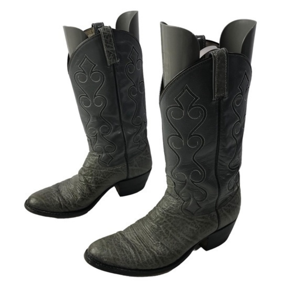 Dan Post 6297091 El Paso Grey Leather Men’s Cowboy Boots size 8.5 D